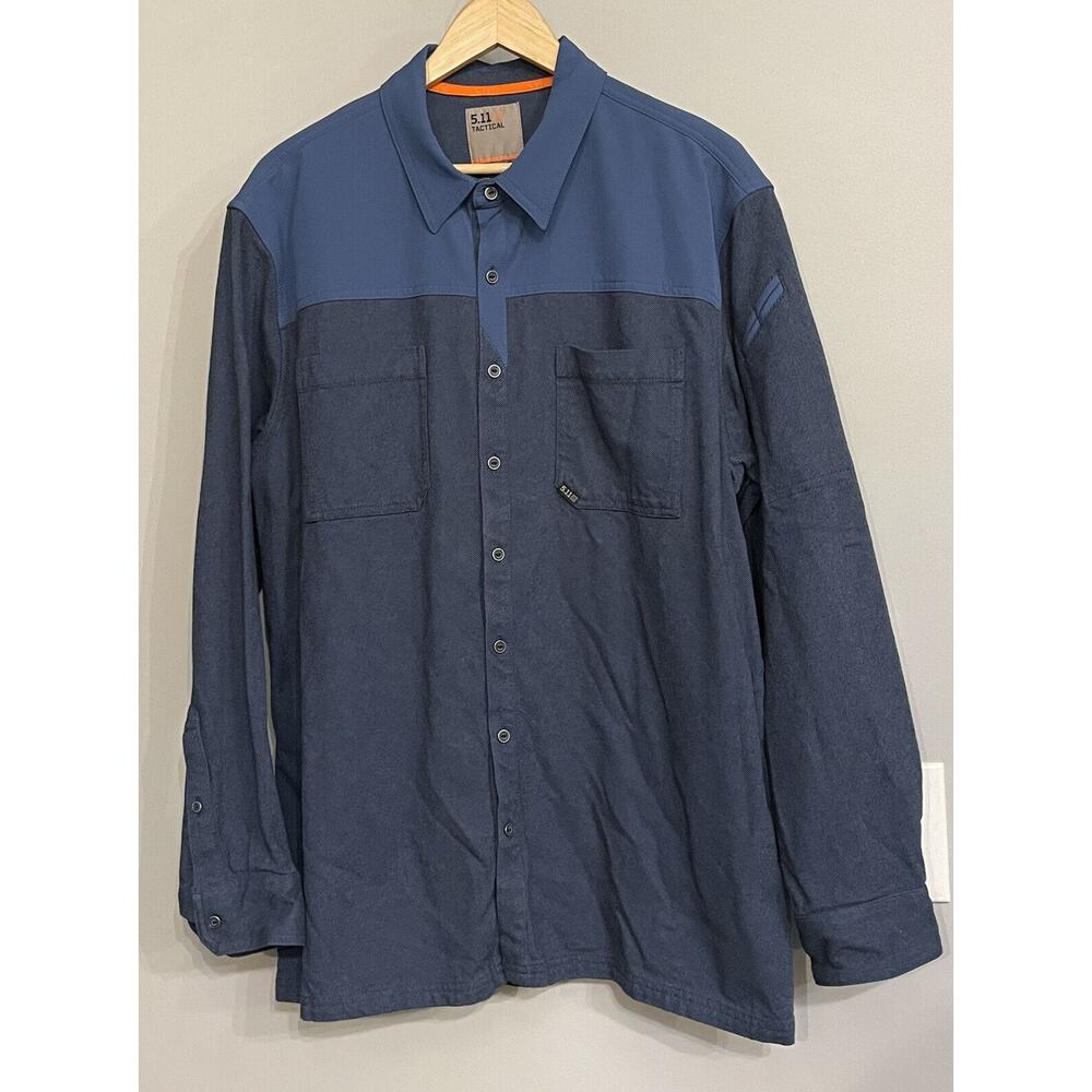 511 Tactical‎ Shirt Ascension Ensign Denim Long Sleeve Snap Up Mens XL